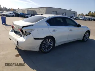 2018 Infiniti Q50 Luxe z VIN JN1EV7AP3JM350781, wystawiony jako Copart lot #53319295 z przebiegiem 53 886 mil mil oraz Szkoda całkowita • Salvage title. Historia ofert i sprzedaży dostępna na DreamBid. Obrazek 3.