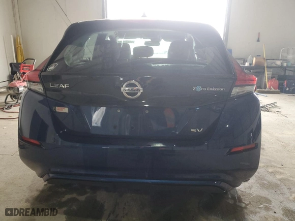 2020 Nissan LEAF SV with VIN 1N4AZ1CP5LC308475, listed as a Copart auction lot 85237054 with 21,399 mi miles and Salvage Title. Bid and sale history available at carsss.com. Image 6.