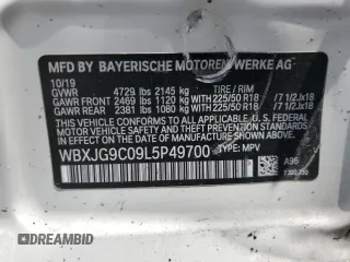 2020 BMW X1 xDrive28i с VIN WBXJG9C09L5P49700, выставлен на аукционе Copart как лот 55398635 с пробегом 95 029 миль миль и Списание • Salvage title. История ставок и продаж доступна на DreamBid. Изображение 14.