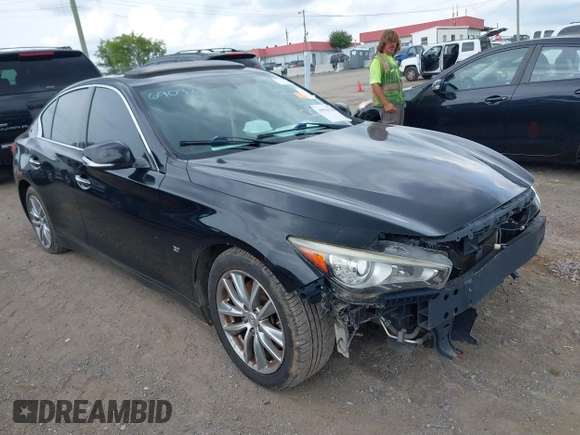 2014 Infiniti Q50 Premium z VIN JN1BV7AP9EM690929, wystawiony jako IAAI lot #39916709 z przebiegiem Nie podano mil oraz . Historia ofert i sprzedaży dostępna na DreamBid. Obrazek 1.