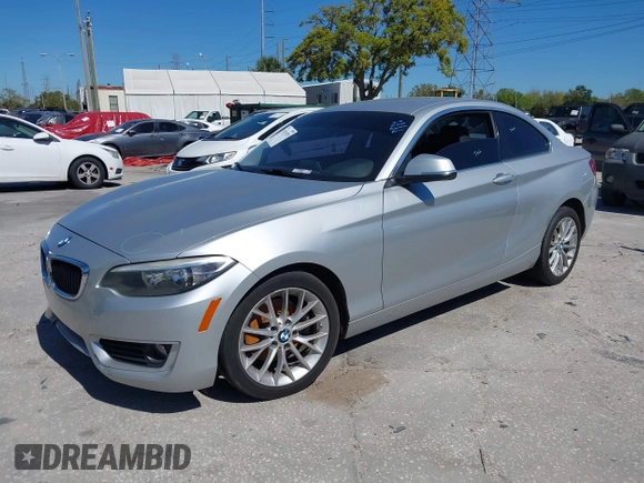 2015 BMW 2 Series 228i with VIN WBA1F5C58FV257570, listed as a IAAI auction lot 41783929 with 229,893 mi miles. Bid and sale history available at carsss.com. Image 19.