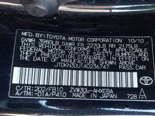 2010 Toyota Prius II with VIN JTDKN3DU1A0236747, listed as a IAAI auction lot 42116274 with 156,558 mi miles and . Bid and sale history available at DreamBid. Image 9.
