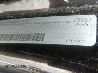 2009 Audi A8 z VIN WAULV94E29N005772, wystawiony jako IAAI lot #42266720 z przebiegiem 102 014 mil mil oraz . Historia ofert i sprzedaży dostępna na DreamBid. Obrazek 9.