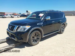 2018 Nissan Armada Platinum with VIN JN8AY2NF1J9332309, listed as a IAAI auction lot 41957271 with 125,650 mi miles. Bid and sale history available at carsss.com. Image 2.