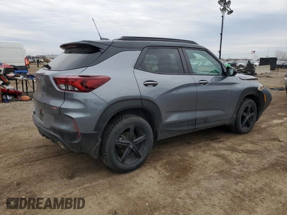 2022 Chevrolet TrailBlazer RS with VIN KL79MUSL3NB031990, listed as a Copart auction lot 47277075 with 31,648 mi miles and Salvage Title. Bid and sale history available at DreamBid. Image 3.