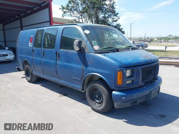 2002 GMC Savana z VIN 1GTFG15W821171973, wystawiony jako IAAI lot #41784349 z przebiegiem 167 236 mil mil oraz . Historia ofert i sprzedaży dostępna na DreamBid. Obrazek 1.