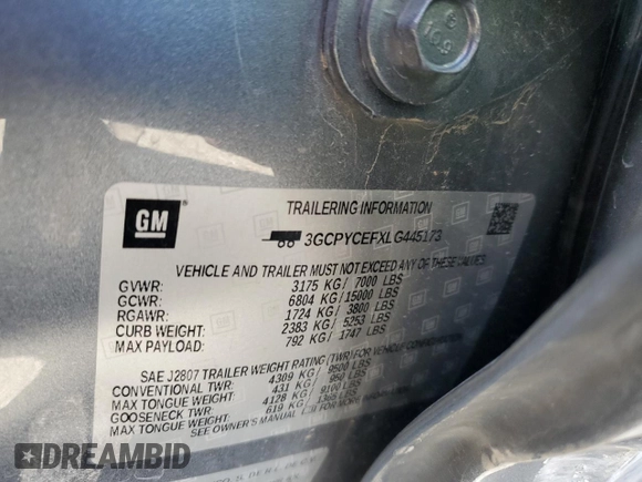 2020 Chevrolet Silverado 1500 Custom Trail Boss with VIN 3GCPYCEFXLG445173, listed as a Copart auction lot 48675725 with 63,073 mi miles and Salvage Title. Bid and sale history available at DreamBid. Image 12.