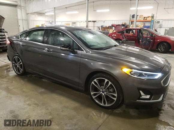 2019 Ford Fusion Titanium with VIN 3FA6P0D96KR222453, listed as a Copart auction lot 48074555 with 122,998 mi miles and Salvage Title. Bid and sale history available at carsss.com. Image 4.