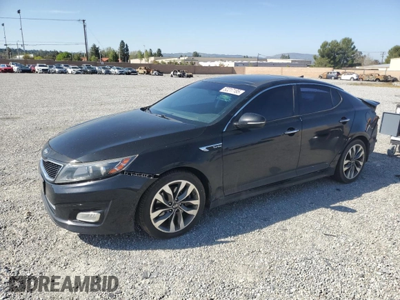 2015 Kia Optima SX Turbo with VIN 5XXGR4A6XFG454049, listed as a Copart auction lot 52217185 with 115,675 mi miles and Salvage Title. Bid and sale history available at carsss.com. Image 1.