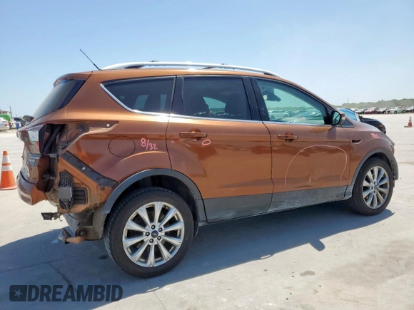 2017 Ford Escape Titanium with VIN 1FMCU0JD3HUA31410, listed as a Copart auction lot 52729025 with 68,256 mi miles and Salvage Title. Bid and sale history available at DreamBid. Image 3.