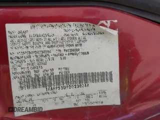2002 Ford Taurus SE Standard with VIN 1FAFP53U92G230248, listed as a IAAI auction lot 42580676 with 122,118 mi miles and . Bid and sale history available at DreamBid. Image 9.
