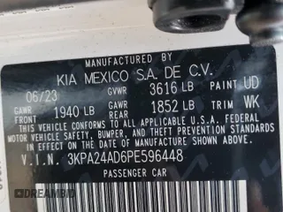 2023 Kia Rio S z VIN 3KPA24AD6PE596448, wystawiony jako Copart lot #55446535 z przebiegiem 33 042 mil mil oraz Tytuł czysty. Historia ofert i sprzedaży dostępna na DreamBid. Obrazek 13.