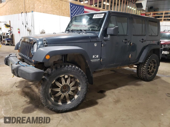 2007 Jeep Wrangler Unlimited X with VIN 1J4GA39107L228334, listed as a Copart auction lot 55160555 with 53,966 mi miles and Clean Title. Bid and sale history available at DreamBid. Image 1.