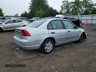 2001 Honda Civic LX with VIN 2HGES16531H537372, listed as a Copart auction lot 53040894 with 55,726 mi miles and Salvage Title. Bid and sale history available at carsss.com. Image 3.