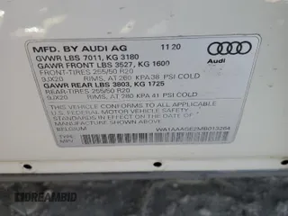2021 Audi e-tron Premium with VIN WA1AAAGE2MB013264, listed as a Copart auction lot 42162803 with 0 mi miles. Bid and sale history available at carsss.com. Image 14.