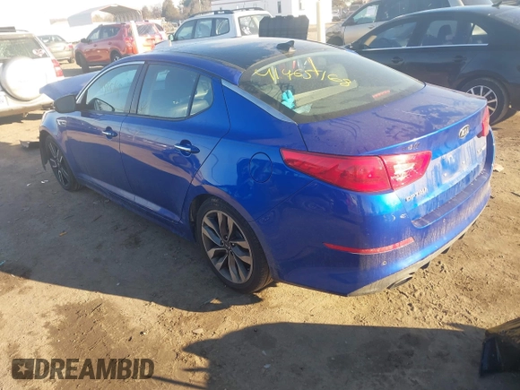 2015 Kia Optima SX Turbo with VIN 5XXGR4A66FG416821, listed as a IAAI auction lot 41465168 with 141,599 mi miles. Bid and sale history available at carsss.com. Image 3.