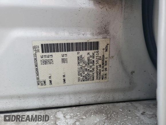2023 Nissan Maxima Platinum z VIN 1N4AA6FV4PC502516, wystawiony jako Copart lot #51795585 z przebiegiem Nie podano mil oraz Szkoda całkowita • Salvage title. Historia ofert i sprzedaży dostępna na DreamBid. Obrazek 12.