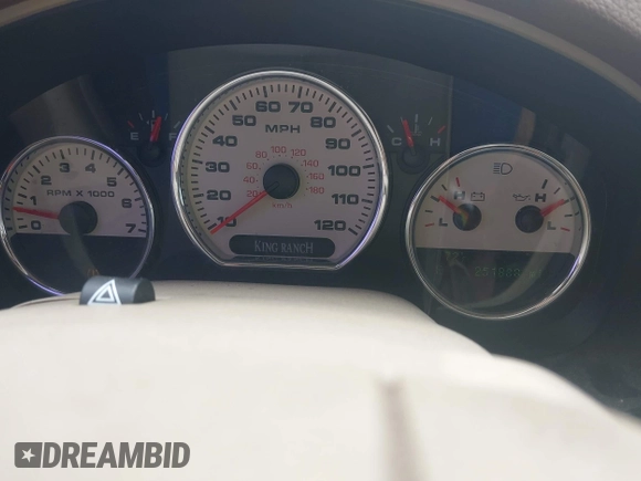 2007 Ford F-150 XLT with VIN 1FTPW14V57KB11862, listed as a IAAI auction lot 41935901 with 251,888 mi miles and . Bid and sale history available at DreamBid. Image 7.