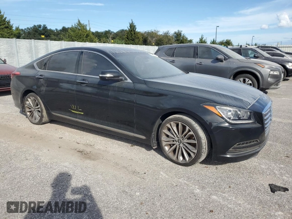 2015 Hyundai Genesis 3.8L with VIN KMHGN4JE6FU098529, listed as a Copart auction lot 76175104 with 0 mi miles and Salvage Title. Bid and sale history available at carsss.com. Image 4.