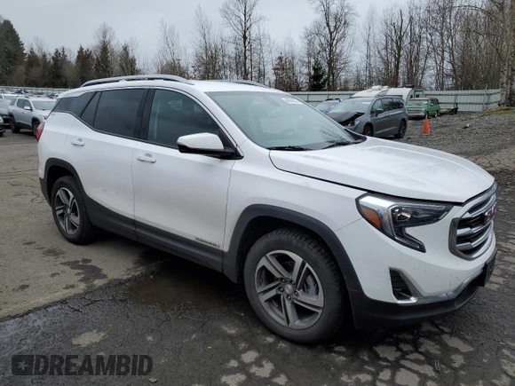 2021 GMC Terrain SLT with VIN 3GKALVEV1ML314007, listed as a Copart auction lot 44845655 with 74,673 mi miles and Salvage Title. Bid and sale history available at DreamBid. Image 4.