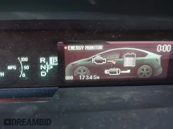 2012 Toyota Prius One with VIN JTDKN3DU9C1551440, listed as a IAAI auction lot 42147982 with 17,345 mi miles. Bid and sale history available at carsss.com. Image 7.