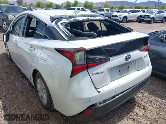 2022 Toyota Prius L Eco with VIN JTDKAMFUXN3181752, listed as a IAAI auction lot 42015717 with 129,637 mi miles and . Bid and sale history available at DreamBid. Image 3.