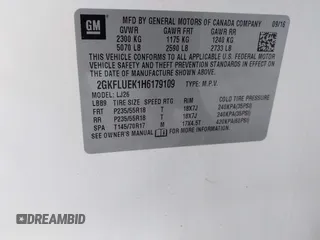 2017 GMC Terrain SLT with VIN 2GKFLUEK1H6179109, listed as a IAAI auction lot 41485634 with 145,000 mi miles. Bid and sale history available at carsss.com. Image 9.