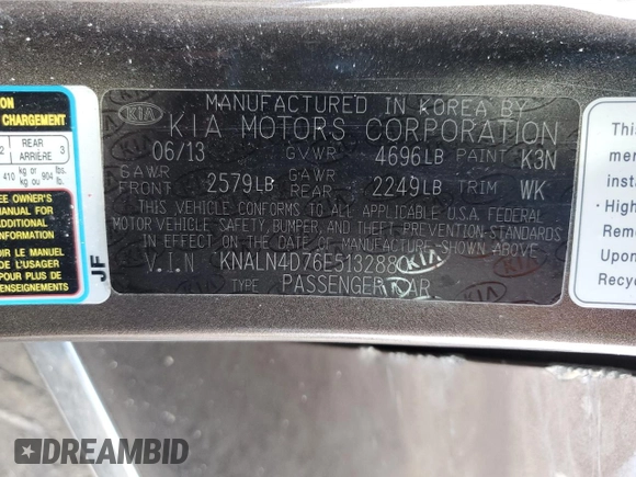 2014 Kia Cadenza Premium with VIN KNALN4D76E5132880, listed as a Copart auction lot 87154594 with 135,761 mi miles and Clean Title. Bid and sale history available at carsss.com. Image 13.
