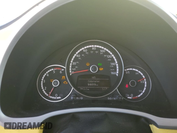 2015 Volkswagen Beetle with VIN 3VW5A7AT9FM816065, listed as a Copart auction lot 45418085 with 94,419 mi miles and Salvage Title. Bid and sale history available at DreamBid. Image 9.
