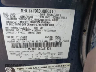 2006 Ford Freestyle SEL with VIN 1FMZK02156GA31876, listed as a IAAI auction lot 41917629 with 158,917 mi miles. Bid and sale history available at carsss.com. Image 9.