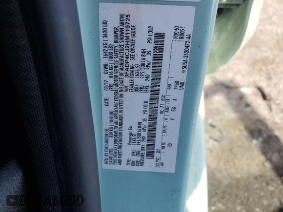 2017 Ford Fiesta Titanium with VIN 3FADP4CJ2HM119725, listed as a Copart auction lot 50743635 with 125,412 mi miles and Salvage Title. Bid and sale history available at carsss.com. Image 12.