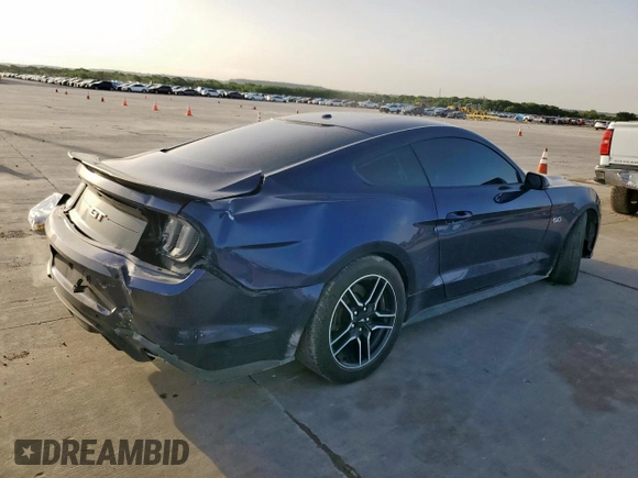 2020 Ford Mustang GT with VIN 1FA6P8CF0L5130233, listed as a Copart auction lot 57166475 with 75,523 mi miles and Salvage title. Bid and sale history available at DreamBid. Image 3.