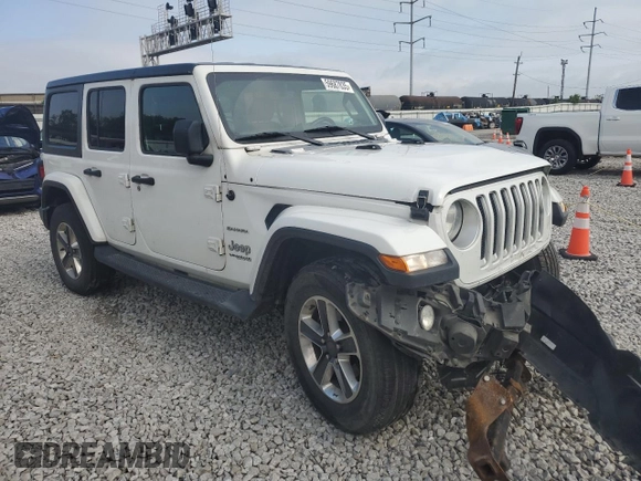 2019 Jeep Wrangler Unlimited Sahara с VIN 1C4HJXEG6KW580031, выставлен на аукционе Copart как лот 59687835 с пробегом 136 590 миль миль и Списание • Salvage title. История ставок и продаж доступна на DreamBid. Изображение 4.