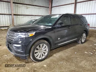 2022 Ford Explorer King Ranch with VIN 1FM5K7LCXNGA76706, listed as a Copart auction lot 83227544 with 28,879 mi miles and Salvage Title. Bid and sale history available at carsss.com. Image 1.