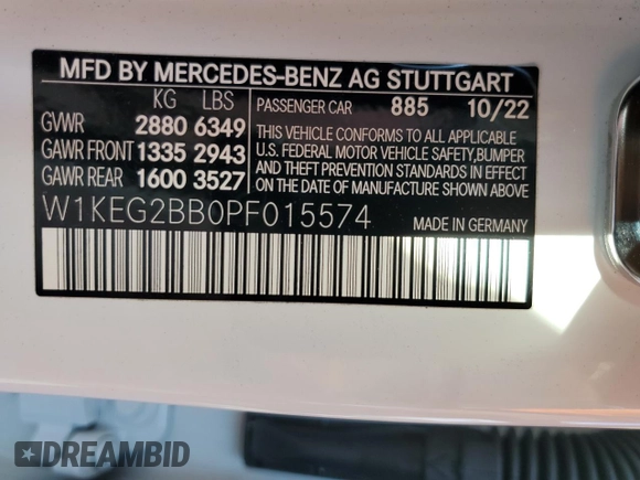 2023 Mercedes-Benz EQE 350+ z VIN W1KEG2BB0PF015574, wystawiony jako Copart lot #81789914 z przebiegiem 3 330 mil mil oraz Szkoda całkowita • Salvage title. Historia ofert i sprzedaży dostępna na DreamBid. Obrazek 13.