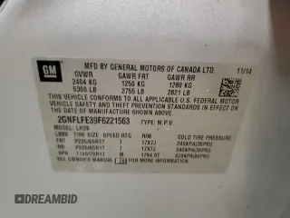 2015 Chevrolet Equinox LT with VIN 2GNFLFE39F6221563, listed as a Copart auction lot 46328505 with 116,942 mi miles and Salvage Title. Bid and sale history available at DreamBid. Image 16.