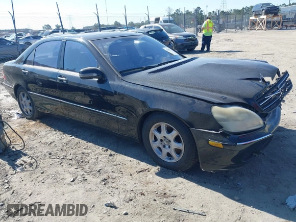2002 Mercedes-Benz S-Class 5.0L with VIN WDBNG75J42A274373, listed as a IAAI auction lot 41482227 with 1 mi miles. Bid and sale history available at carsss.com. Image 1.