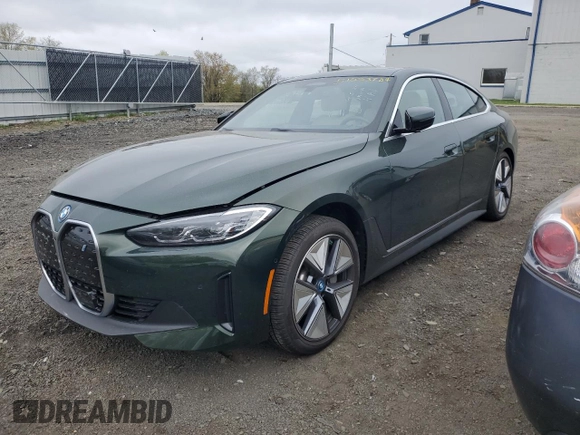 2023 BMW i4 eDrive35 with VIN WBY43AW05PFR41603, listed as a Copart auction lot 51033704 with 4,997 mi miles. Bid and sale history available at carsss.com. Image 1.