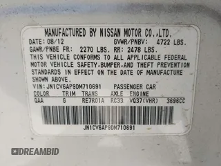 2013 Infiniti G37 Journey with VIN JN1CV6AP9DM710691, listed as a IAAI auction lot 41481121 with 160,214 mi miles and . Bid and sale history available at DreamBid. Image 9.
