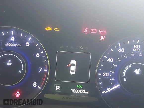 2016 Hyundai Azera Limited with VIN KMHFH4JGXGA508661, listed as a IAAI auction lot 42522492 with 188,700 mi miles and . Bid and sale history available at DreamBid. Image 15.