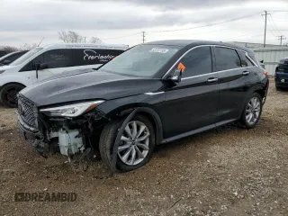 2020 Infiniti QX50 Luxe z VIN 3PCAJ5M10LF114300, wystawiony jako Copart lot #53722755 z przebiegiem 46 692 mil mil oraz Szkoda całkowita • Salvage title. Historia ofert i sprzedaży dostępna na DreamBid. Obrazek 1.