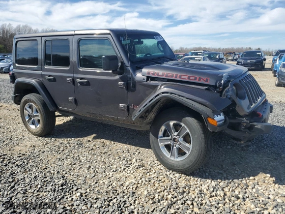 2018 Jeep Wrangler Unlimited Rubicon with VIN 1C4HJXFG4JW298533, listed as a Copart auction lot 45891385 with 80,833 mi miles and Salvage Title. Bid and sale history available at carsss.com. Image 4.