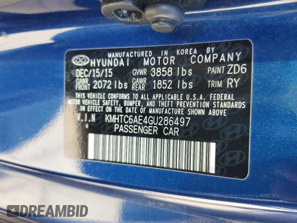 2016 Hyundai Veloster Turbo with VIN KMHTC6AE4GU286497, listed as a Copart auction lot 75417414 with 83,403 mi miles and Salvage Title. Bid and sale history available at carsss.com. Image 14.