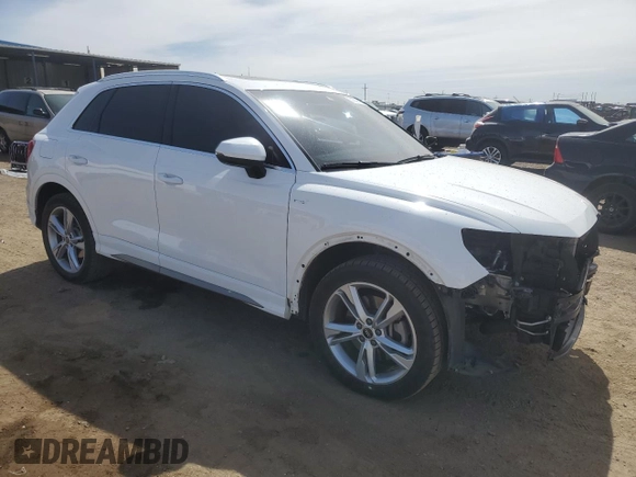 2022 Audi Q3 S line Premium Plus with VIN WA1EECF39N1046884, listed as a Copart auction lot 50009435 with 107,303 mi miles and Salvage Title. Bid and sale history available at carsss.com. Image 4.