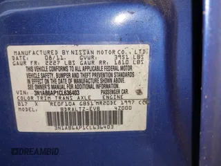 2012 Nissan Sentra S with VIN 3N1AB6AP1CL636403, listed as a IAAI auction lot 42523656 with 126,036 mi miles and . Bid and sale history available at DreamBid. Image 9.