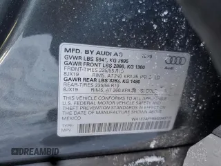 2021 Audi Q5 Premium Plus with VIN WA1E2AFY6M2049775, listed as a Copart auction lot 89149665 with 28,168 mi miles and Salvage Title. Bid and sale history available at carsss.com. Image 12.