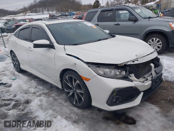 2018 Honda Civic Si with VIN 2HGFC1E50JH706377, listed as a IAAI auction lot 41384413 with 76,115 mi miles and . Bid and sale history available at DreamBid. Image 1.