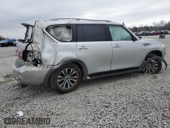 2020 Nissan Armada SL with VIN JN8AY2NDXL9108859, listed as a Copart auction lot 43950305 with 0 mi miles and Salvage Title. Bid and sale history available at carsss.com. Image 3.