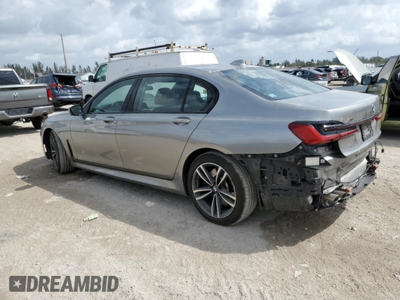 2021 BMW 7 Series 750i xDrive with VIN WBA7U2C07MCE92993, listed as a Copart auction lot 47550495 with 34,985 mi miles and Non repairable. Bid and sale history available at DreamBid. Image 2.