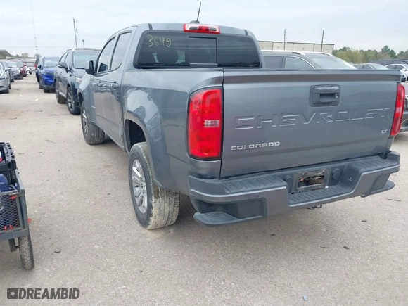 2022 Chevrolet Colorado 2WD LT with VIN 1GCGSCEA7N1293649, listed as a IAAI auction lot 41257494 with 110,905 mi miles. Bid and sale history available at carsss.com. Image 3.